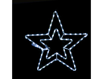 ^ "DOUBLE STARS" 60 LED ΣΧΕΔΙΟ 2.5m ΜΟΝΟΚΑΝΑΛ ΦΩΤΟΣΩΛ ΨΥΧΡΟ ΛΕΥΚΟ IP44 46cm 1.5m ΚΑΛΩΔ