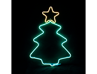 ^ "CHRISTMAS TREE" 200 NEON LED 2m NEON DOUBLE SMD ΦΩΤ., WW + ΠΡΑΣΙΝΟ ΣΤΑΘ., IP44, 38.5X54CM, 1.5m Κ