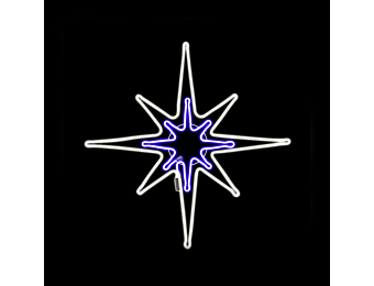 "NORTH STAR" 600 NEON LED 6m DOUBLE SMD ROPE LIGHT, CW+BLUE STEADY,IP44,81Χ81CM,1.5m ΚΑΛ. ΤΡΟΦ.