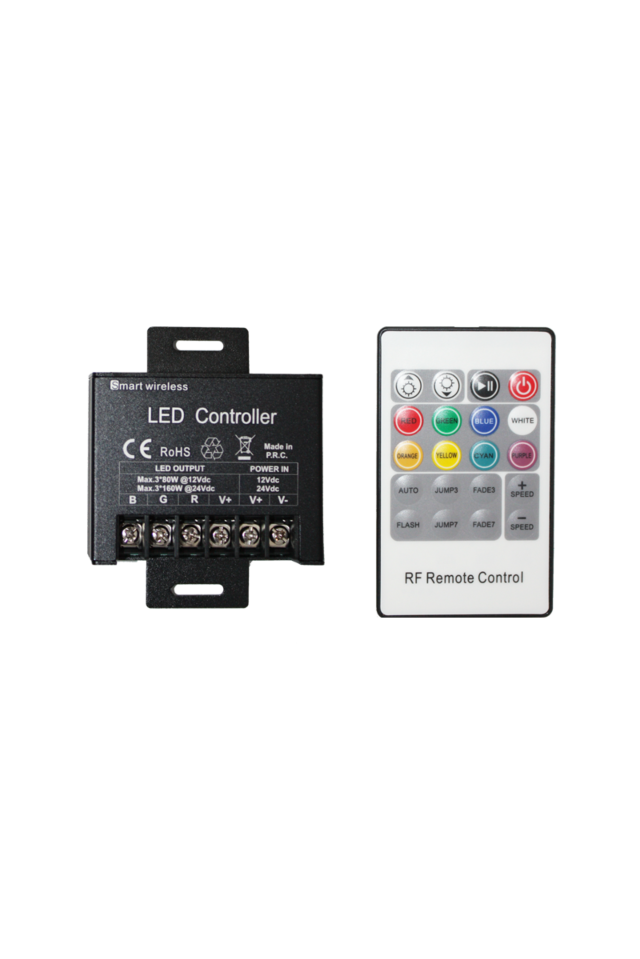 POWER RGB LED CONTROLLER 20A 240W/12V 480W/24V & RF REMOTE