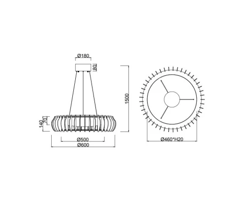 ΦΩΤΙΣΤΙΚΟ ΚΡΕΜΑΣΤΟ LED  ΞΥΛΟ ΚΑΦΕ MOΝΤΕ 40W CCT Φ60 R32171930