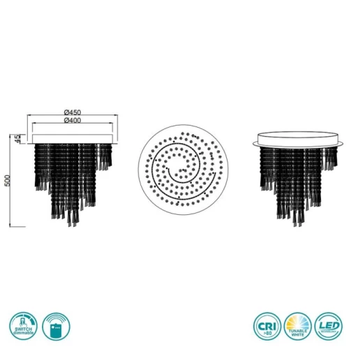 ΦΩΤΙΣΤΙΚΟ ΟΡΟΦΗΣ  LED ΓΥΑΛΙ ΔΙΑΦΑΝΟ 30W CCT POMP R67349106
