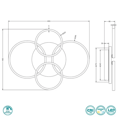 ΠΛΑΦΟΝΙΕΡΑ ΟΡΟΦΗΣ LED MEO 27W 4000K ΑΣΗΜΙ R67364106
