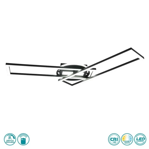 ΠΛΑΦΟΝΙΕΡΑ ΟΡΟΦΗΣ LED TWISTER 30W CCT ΜΑΥΡΟ R67183132