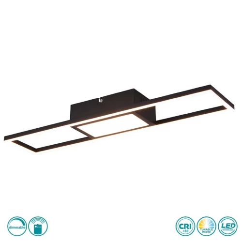 ΠΛΑΦΟΝΙΕΡΑ ΟΡΟΦΗΣ LED RIGIDO 22W CCT ΜΑΥΡΟ R67172132