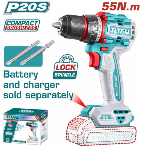 TOTAL ΕΠΑΓΓ. ΔΡΑΠΑΝΟΚΑΤΣΑΒΙΔΟ ΜΠΑΤ. Li-ion 20V / 55Nm BL Motor (TDLI205581)