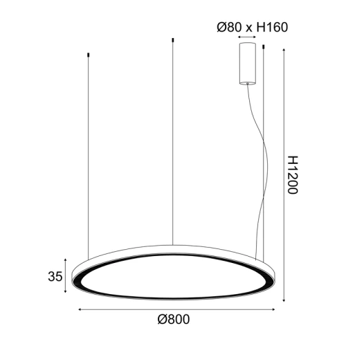 ΦΩΤ ΚΡΕΜΑΣΤΟ LED HARMONY 73W CCT ΜΑΥΡΟ BR97LEDP80BKCCT