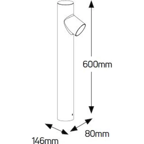 ΚΟΛΩΝΑΚΙ  H=60cm GU10 ΑΝΘΡΑΚΙ IP65