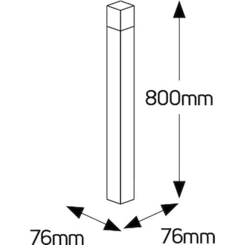 ΚΟΛΩΝΑΚΙ ΤΕΤΡΑΓΩΝΟ H=80cm Ε27 ΑΝΘΡΑΚΙ IP54