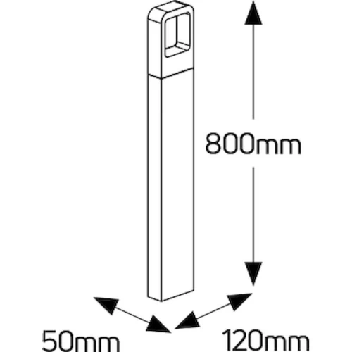 ΚΟΛΩΝΑΚΙ LED H=80cm 6W 3000K ΑΝΘΡΑΚΙ IP54