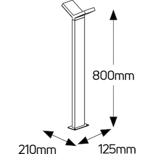 ΚΟΛΩΝΑΚΙ LED ΔΙΦΩΤΟ H=80cm 6W 3000K ΑΝΘΡΑΚΙ IP44