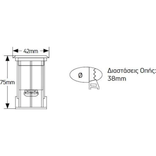 ΦΩΤΙΣΤΙΚΟ LED ΧΩΝΕΥΤΟ ΕΔΑΦΟΥΣ 1W/12V 3000K IP68