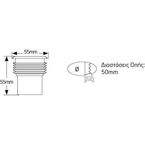 ΦΩΤΙΣΤΙΚΟ LED ΧΩΝΕΥΤΟ ΕΔΑΦΟΥΣ 1W/12V 3000K IP68 Φ5