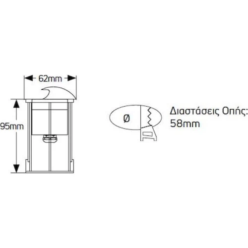 ΦΩΤΙΣΤΙΚΟ LED ΧΩΝΕΥΤΟ ΕΔΑΦΟΥΣ ΜΙΑ ΔΕΣΜΗ 1W/12V 3000K IP68 Φ5,8