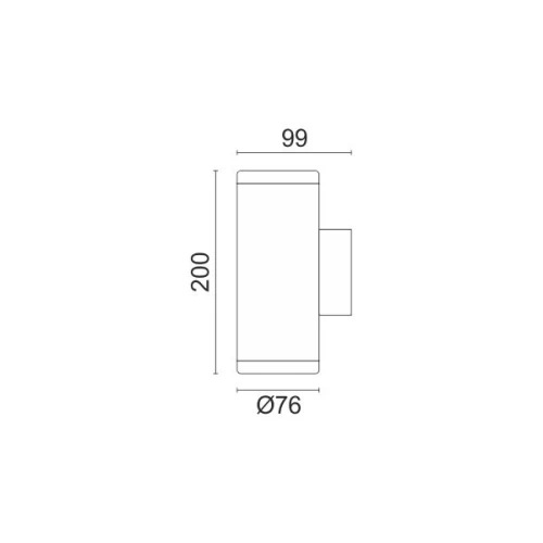 ΑΠΛΙΚΑ LED ΕΞΩΤΕΡΙΚΟΥ ΧΩΡΟΥ PVC 2X4W 4000K IP44 ΜΑΥΡΟ