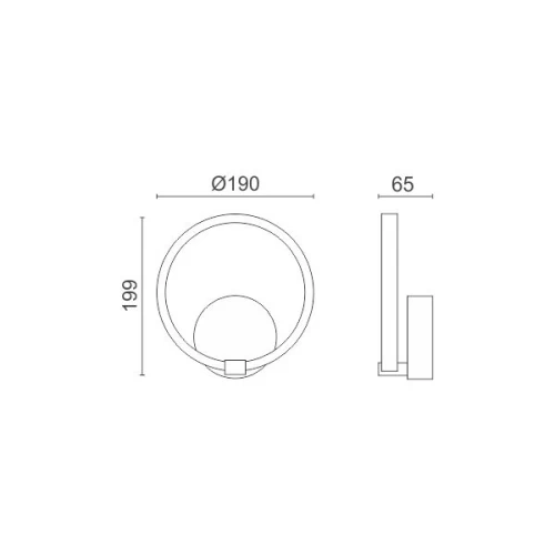 ΑΠΛΙΚΑ ΤΟΙΧΟΥ LED ΣΤΡΟΓΓΥΛΗ 12W 3000K