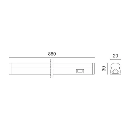 ΓΡΑΜΜΙΚΟ ΦΩΤΙΣΤΙΚΟ LED ΜΕ ΔΙΑΚΟΠΤΗ 13W 4000K