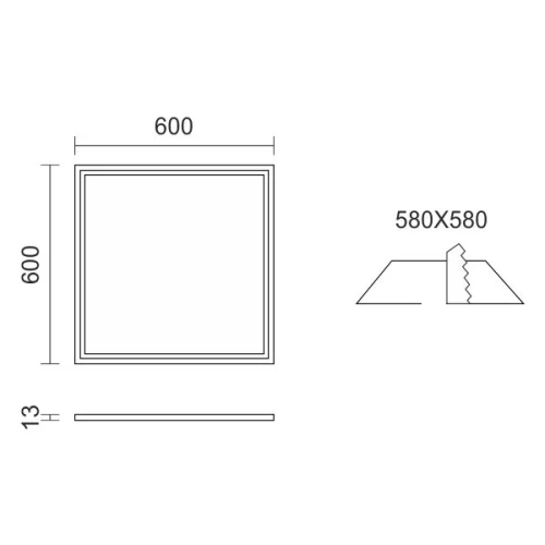 LED ΠΑΝΕΛ ΟΡΟΦΗΣ ΤΕΤΡΑΓΩΝΟ ΧΩΝΕΥΤO (60Χ60)  40W 3000K