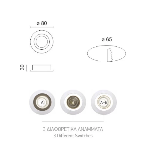 ΣΠΟΤ ΧΩΝΕΥΤΟ LED ΟΡΟΦΗΣ 6W 4000/3000K