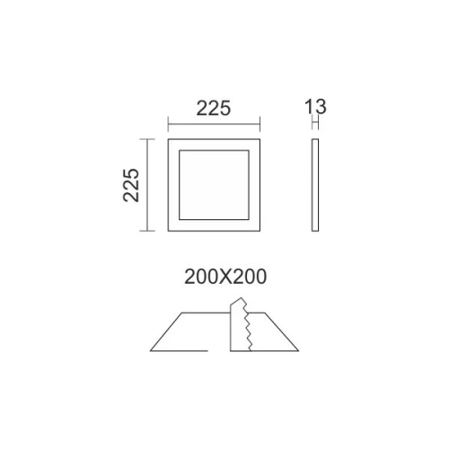 LED PANEL ΟΡΟΦΗΣ ΤΕΤΡΑΓΩΝΟ ΧΩΝΕΥΤΟ ΛΕΠΤΟ 18W 4000K