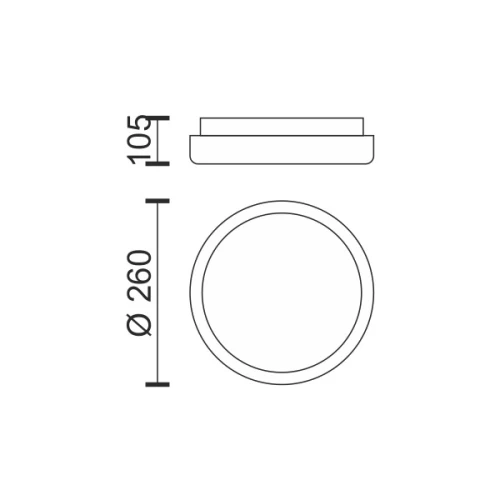 ΠΛΑΦΟΝΙΕΡΑ LED ΣΤΡΟΓΓΥΛΙ ΓΚΡΙ  15W 3000K