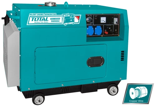TOTAL ΓΕΝΝΗΤΡΙΑ DIESEL ΜΟΝΟΦΑΣΙΚΗ ΚΛΕΙΣΤΟΥ ΤΥΠΟΥ 5.000W ΜΕ ΑΥΤΟΜ. ΜΕΤΑΓΩΓΙΚΟ ΠΙΝΑΚΑ ATS (TP250001-1)