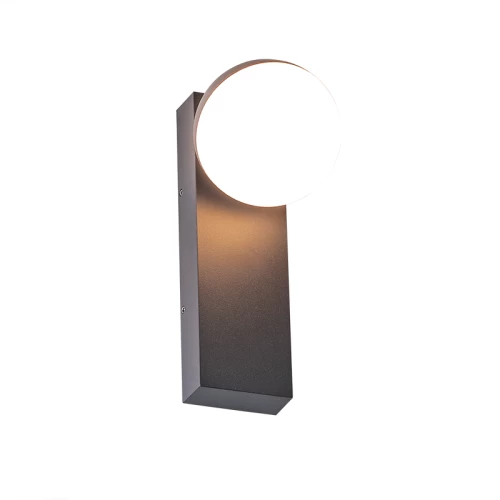 Απλίκα LED Αλουμινίου Βάση +Μπαλάκι 10W 3000K IP54 Γκρι Σκούρο