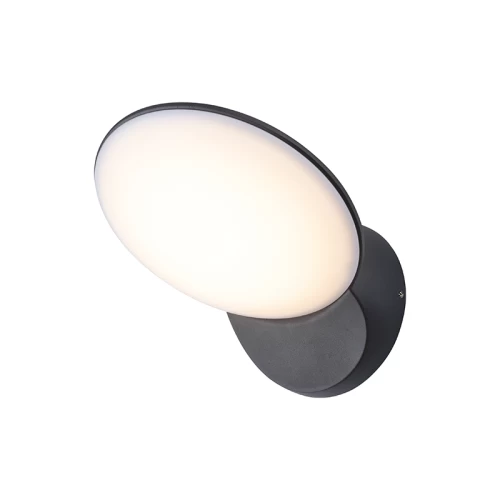 Απλίκα LED Αλουμινίου Στρογγυλό14W 3000K IP54 Σκούρο Γκρι