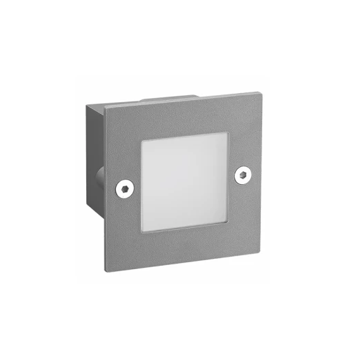 Απλίκα LED Τετράγωνη Χωνευτή ΓΚΡΙ 70X70 2W 3000K  IP54