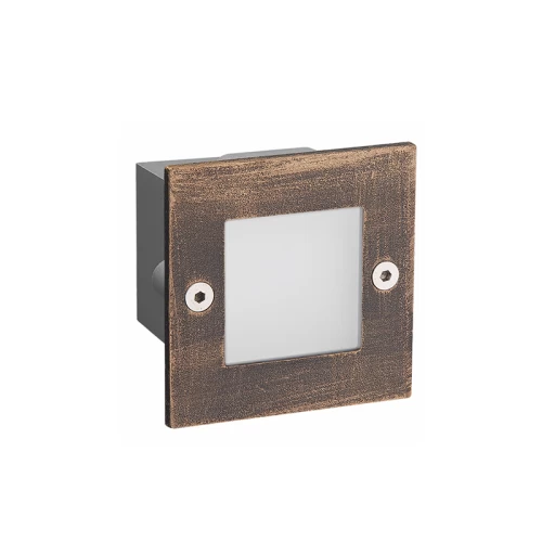 Απλίκα LED Τετράγωνη Χωνευτή  Σκουριά 70X70 2W 3000K  IP54