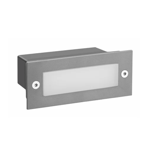 Απλίκα LED Παραλληλόγραμμη Χωνευτή ΓΚΡΙ 110X44 2W 6000K  IP54