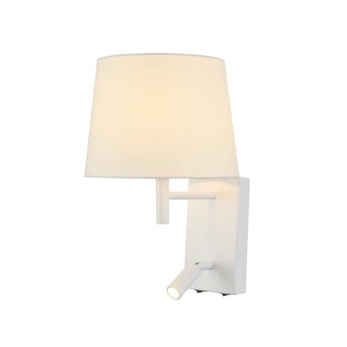 ΑΠΛΙΚΑ Ε27+3W LED+ΔΙΑΚΟΠΤΗ ΥΦΑΣΜΑ ΞΥΛΟ ΛΕΥΚΟ NARKISSOS