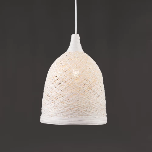  ΦΩΤ ΚΡΕΜΑΣΤΟ Ε27 ΛΕΥΚΟ RATTAN Φ27 PETRA