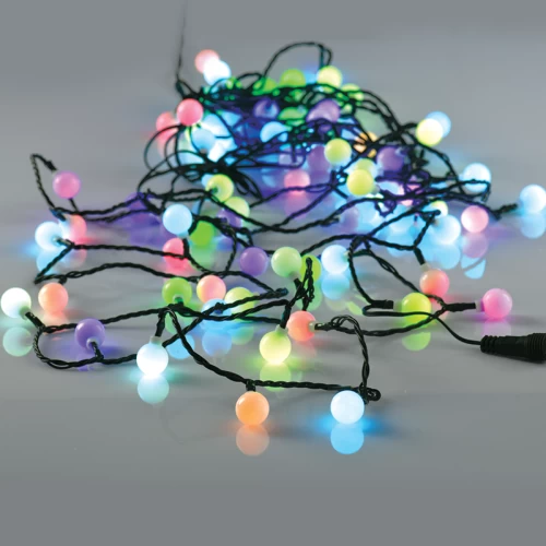 ^ WHITE BALL 80 RGBY LED ΛΑΜΠ. ΣΕΙΡΑ, 10CM, ΑΝΤΑΠΤ (4.5V) & ΠΡΟΓΡ., ΕΠΕΚΤ (ΜΑΧ 3) IP44, 8m+3m
