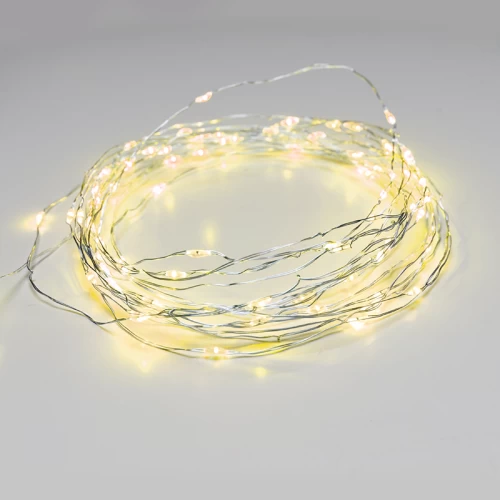 100 LED ΛΑΜΠΑΚ ΣΕΙΡΑ ΚΙΤΡΙΝΟ ΑΣΗΜΙ ΚΑΛΩΔ ΧΑΛΚΟΥ ΑΝΤΑΠΤΟΡ(3VDC) & 8 ΠΡΟΓΡΑΜ IP44 10m+3m 1.8W