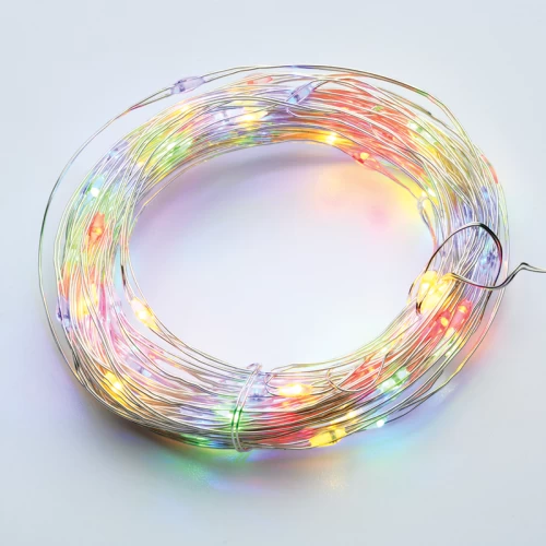 200 LED ΛΑΜΠΑΚ ΣΕΙΡΑ RGBY ΑΣΗΜΙ ΚΑΛΩΔ ΧΑΛΚΟΥ ΑΝΤΑΠΤΟΡ(3VDC) & 8 ΠΡΟΓΡΑΜ IP44  20m+3m 6W