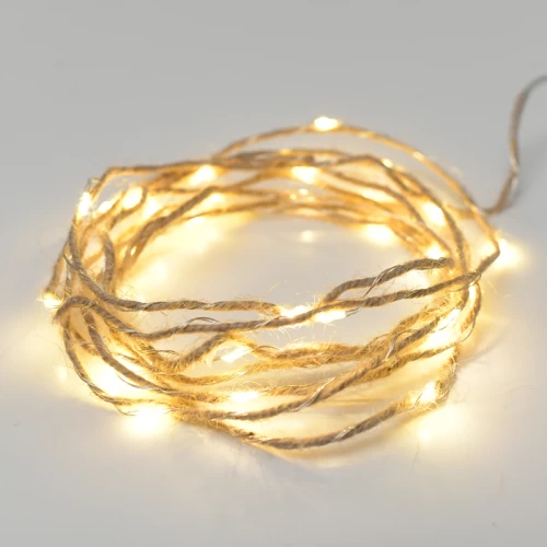 ROPE Σχέδιο 20 LED ΛΑΜΠΑΚ ΣΕΙΡΑ ΘΕΡΜΟ ΛΕΥΚΟ ΑΣΗΜΙ ΚΑΛΩΔ ΧΑΛΚΟΥ & ΜΠΑΤΑΡ 2xAA IP20 2m+10cm 1.2W