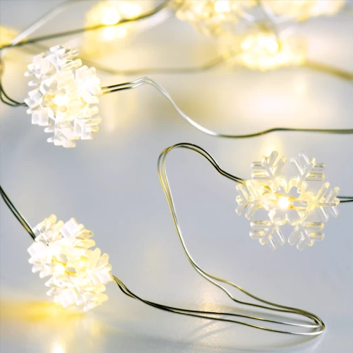 SNOWFLAKE Σχέδιο 20LED ΛΑΜΠΑΚ ΣΕΙΡΑ ΘΕΡΜΟ ΛΕΥΚΟ ΑΣΗΜΙ ΚΑΛΩΔ ΧΑΛΚΟΥ&ΜΠΑΤΑΡ 2xAA IP20 2m+10cm 1.2