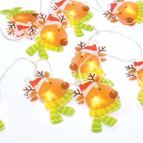 PLASTIC DEER HEAD, 10 LED ΛΑΜΠΑΚΙΑ ΣΕΙΡΑ ΜΠΑΤΑΡΙΕΣ (2xAA), WW, IP20, 135+30cm, ΔΙΑΦ. ΚΑΛ. ΤΡΟΦ.