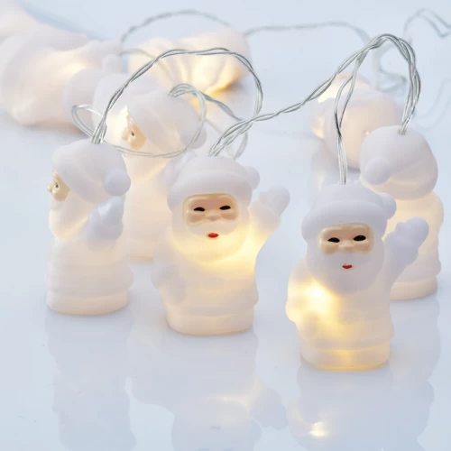 SILICONE SANTA, 10 LED ΛΑΜΠΑΚΙΑ ΣΕΙΡΑ ΜΠΑΤΑΡΙΕΣ (2xAA), WW, IP20, 135+30cm, ΔΙΑΦ. ΚΑΛ. ΤΡΟΦ.
