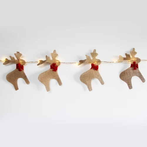 ^ HESSIAN REINDEER , 20 MINI LED WW Λ/ΚΙΑ ΑΣΗΜΙ ΧΑΛK. ΜΠ/ΡΙΕΣ (3xAA), IP20, 180+30cm, ΔΙΑΦ. ΚΑΛ. Τ