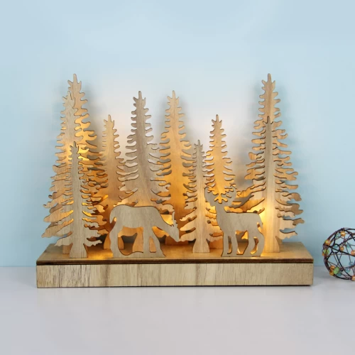 ^ PLYWOOD CHRISTMAS TREE 2 22 LED WW Λ/ΚΙΑ ΜΠ/ΡΙΕΣ (2AA) IP20 30X8X23CM