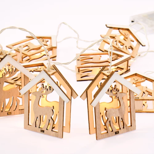 ^ WOODEN HOUSE REINDEER HEAD, 10 LED ΛΑΜΠ. ΣΕΙΡΑ ΜΠΑΤ.(3xAA), WW,IP20, 135+30cm, ΔΙΑΦ. ΚΑΛ. ΤΡΟΦ.