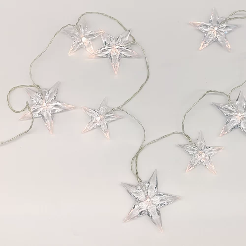 ^ PLASTIC BIG&MEDIUM STARS, 10 LED ΛΑΜΠ. ΣΕΙΡΑ ΜΠΑΤ. (3xAA), WW,IP20, 135+30cm, ΔΙΑΦ. ΚΑΛ. ΤΡΟΦ.