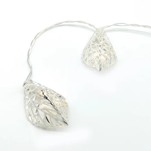 ^ METAL LEAVES 10LED ΛΑΜΠΑΚ ΣΕΙΡΑ ΜΠΑΤΑΡ.(3xAA)ΘΕΡΜΟ ΛΕΥΚΟ ΑΣΗΜΙ ΜΕΤΑΛΛΟ IP20 135+30cm  ΔΙΑΦΑΝ ΚΑ