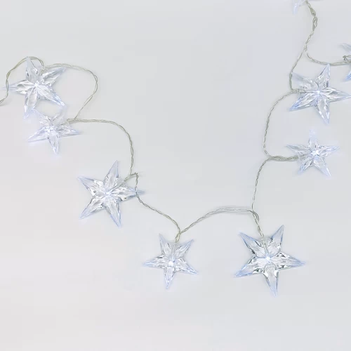 ^ PLASTIC BIG&MEDIUM STARS, 10 LED ΛΑΜΠ. ΣΕΙΡΑ ΜΠΑΤ. (3xAA), CW,IP20, 135+30cm, ΔΙΑΦ. ΚΑΛ. ΤΡΟΦ.