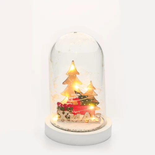 ^ CAR, PLASTIC SNOWY COVER BALL 5 MINI LED ΛΑΜΠ. ΜΠΑΤ. (2xAAA), WW,IP20, D11X19CM