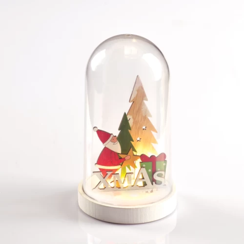 ^ SANTA, PLASTIC SNOWY COVER BALL 5 MINI LED ΛΑΜΠ. ΜΠΑΤ. (2xAAA), WW,IP20, D11X19CM