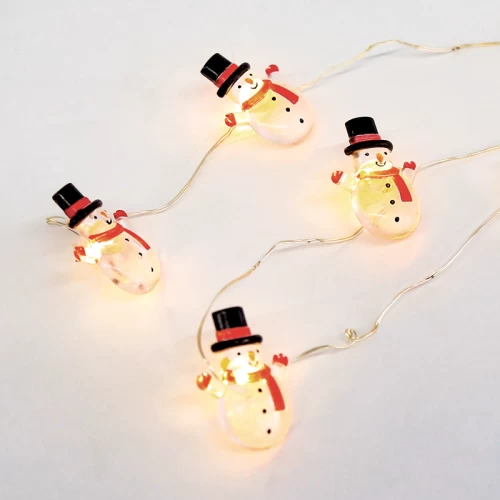 SNOWMAN 15 MINI LED ΛΑΜΠΑΚ. ΣΕΙΡΑ, WW, ΑΣΗΜΙ ΚΑΛΩΔ. ΧΑΛΚΟΥ, MΠΑΤ. (2ΑΑ),IP20, 140+30CM ΔΙΑΦ ΚΑΛ
