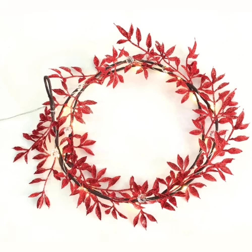^ RED GARLAND, 20 ΜΙΝΙ LED ΛΑΜΠ. WW ΜΠΑΤ. (2XAA) ΑΣΗΜΙ ΚΑΛ. ΧΑΛΚΟΥ IP20 150+30CM ΔΙΑΦ ΚΑΛ ΤΡΟΦ.